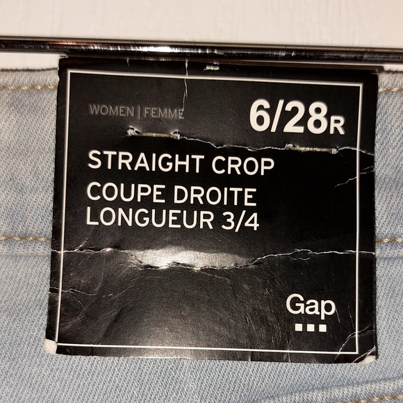 Gap Straight Crop Raw Hem Jeans,6/28r - Picture 5 of 8
